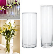 Vaso de plástico transparente para decoração, vaso cilíndrico redondo para pendurar em garrafas, plantas, flores, festa de casamento, quarto, sala de estar, escritório, casa 2024 - compre barato