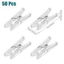 WINOMO 50pcs Transparent Plastic Clips Mini Clothespins Spring Clothing Hangers Photo Clips for Home Office 2024 - buy cheap