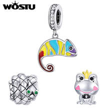 WOSTU 925 Sterling Silver Cute Animal Charm Hamster Beads Fit Original Bracelet Bangle Pendant For Women Lovely Jewelry BNC413 2024 - buy cheap