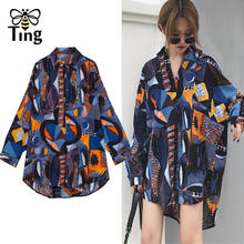 Tingfly Vintage Van Gogh Star Painting Print blouse Women Casual BF Long sleeve shirt Summer Oversize Loose streetwear Blusas 2024 - buy cheap