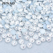 JUNAO 4 5 6mm Silver Color Flowers Crystal Rhinestone Flat Back Resin Stones Round Nail Art Crystal Sticker For Decoration 2024 - buy cheap