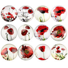 Mixed Vintage Poppy Flower Photo Round Glass Cabochon Dome Flatback Handmade 8mm 10mm 12mm 14mm 30mm Diy Jewelry Making Findings 2024 - buy cheap