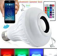 RGB Wireless Bluetooth Speaker LED Bulb E27 B22 12W Smart led lamp Music Player Audio with 24 Keys Remote Control 2024 - buy cheap