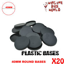 20PCS 40mm Gaming Miniatures plastic round bases for wargames 2024 - buy cheap