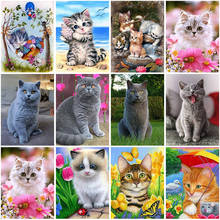 Cat DIY 5D Diamond Painting Rhinestone Animal Diamond Embroidery Cross Stitch Mosaic Full Round Square Drill Home Decor Art Gift 2024 - buy cheap