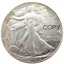 Eua 1920 impressão digital liberty meio dólar banhado a prata cópia de moedas 2024 - compre barato