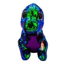 Muñeco de peluche de ojos grandes para niños, muñeco de colección de 6 pulgadas y 15 cm, de color verde, morado, dragón con lentejuelas, regalo de cumpleaños y Navidad 2024 - compra barato