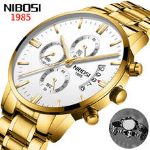 NIBOSI-reloj analógico de cuarzo para hombre, accesorio de pulsera resistente al agua con cronógrafo, complemento Masculino deportivo de marca de lujo disponible en color dorado 2024 - compra barato