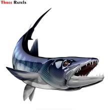 Three Ratels FTC-910 Barracuda Fish Fishing Car Stickers Auto Decals 3D Styling Motorcycle Decal Accessories 2024 - buy cheap