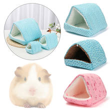 1PC Comfortable Soft Plush Mini Cage Sponge Hamster House Winter Warm Mat Small Animal Sleeping Bed Guinea Pig Nest Pet Supply 2024 - buy cheap
