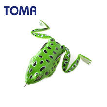 TOMA-Señuelos de Pesca de rana hechos a mano, señuelo Topwater con cabeza de serpiente, 50mm, 65mm, de plástico suave, señuelo de goma, aparejos de pesca 2024 - compra barato