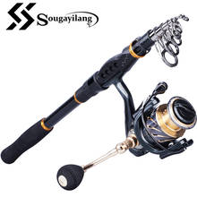 Sougayilang-caña de pescar telescópica, carrete de 13 + 1bb, 1,8-3,6 m, portátil, con juego de bobina de repuesto 2024 - compra barato