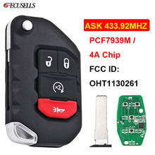 Llave remota de coche con 4 botones ASK 433,92 MHz PCF7939M HITAG AES 4A Chip FCC ID: OHT1130261 para Jeep Wrangler JL 2018 2019 hoja SIP22 2024 - compra barato