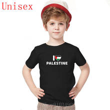 Na moda pop eu amo palestina t camisas crianças camisas casuais 100% algodão crianças roupas meninas 8 a 12 menino topos roupas da menina do bebê 2024 - compre barato