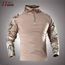 Camiseta táctica del ejército para hombre, camisa de camuflaje SWAT Soldiers, de combate militar, multibolsillo, de manga larga, Paintball, 4XL 2024 - compra barato