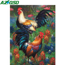 Azqsd 5d pintura diamante frango ponto cruz mosaico imagem de strass diamante bordado animais kit decoração para casa 2024 - compre barato