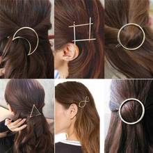 Pinza de pelo minimalista de aleación de Metal para mujer, 13 estilos, horquillas con forma de lazo triangular, geométricas huecas, soporte para cola de caballo 2024 - compra barato