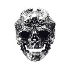 New Vintage Zinc Alloy Skull Silver Color Ring Mens Skull Rock Roll Gothic Punk Jewelry Biker Ring Motorcycle Band Jewellery 5 2024 - buy cheap
