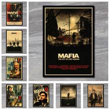 Mafia 2 3 jogo arma carro kraft papel cartaz sala de jantar escritório pinturas decorativas decoração da sua casa 2024 - compre barato