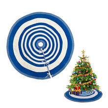 Falda de árbol de Navidad de 122cm, Alfombra tejida a rayas, alfombrilla para el suelo, decoración de árbol de Navidad, accesorios para fiestas de Año Nuevo 2024 - compra barato