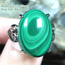 Natural Green Malachite Chrysocolla Ring For Women Lady Man Love Gift Crystal Oval Beads Silver Adjustable Ring Jewelry AAAAA 2024 - buy cheap