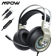Mpow-fones de ouvido gamer eg3 pro com fio, 3.5mm, usb, microfone, controle de volume na linha, para computador, pc gamer 2024 - compre barato