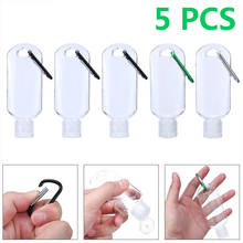 5pcs Clear Plastic Refillable Bottle Hand Washing Soap Liquid Bottle Potable Travel Subpackage 50ml With Key Ring Hook 2024 - buy cheap