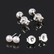 ShinyGem-pendientes de perlas de agua dulce para mujer, aretes pequeños y genuinos de estilo contraído, diseño clásico y elegante, 4-5mm 2024 - compra barato