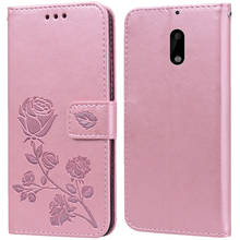 Capa tipo livro luxuosa de couro para nokia x5 5 5.1 plus 2018 ta-1109 capa carteira com rosas flores bolsa de telefone coque 2024 - compre barato