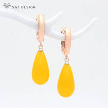 S&Z DESIGN New Original Fashion Water Drop Imitation Beeswax Dangle Earrings 585 Rose Gold White Gold For Women Jewelry Gift 2024 - buy cheap