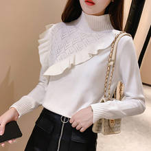 Winter Sweater Women Pullover Korean Fashion Ruffles Elegant Long Sleeve Sweaters Woman Casual Pull Femme Female Clothes Mujer 2024 - buy cheap