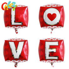 1pcs LOVE cube balloons 4D XOXO Helium balloon Wedding anniversary Birthdays Party decoration Kids adult ballons shower 2024 - buy cheap