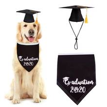 Kapmore Pet Graduation Clothing Accessories Set Pet Birthday Bandana Set Lovely Dog Bandana Bib Dog Bib With Birthday Hat 2024 - buy cheap