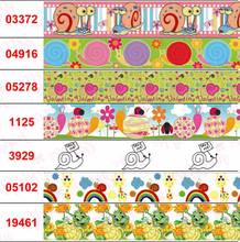 Fita de caracol série de desenhos animados, 16mm-75mm, flor, arco-íris, estampado, gorgorão/fita elástica, animais, bowknots, 50 jardas/rolo 2024 - compre barato