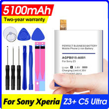 5100mAh Bateria para Sony Xperia + Z4 AGPB015-A001 Neo SO-03G C5 Ultra Dual E5506 E5553 E5533 E5563 Z3 Plus E6553 2024 - compre barato