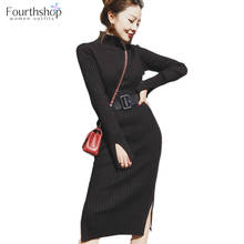 Fashion 2021 Autumn Winter Knitted Sweater Dress Long Sleeved Women Bodycon Casual Bandage Dresses Female Plus Size Vestidos New 2024 - buy cheap