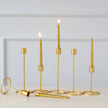 Castiçais de metal castiçal de ouro festa de casamento suporte de vela romântico castiçal mesa luz de velas decoração para casa 2024 - compre barato