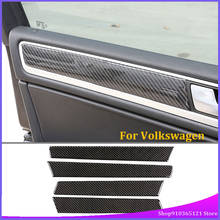 Embellecedor de puerta Interior de coche, tira de fibra de carbono Real (suave), modificación Interior de coche, para Volkswagen Touareg 2011-2018 2024 - compra barato