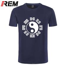 REM  Men's Clothing Brand Chinese Tai Chi Eight Diagrams Printed Men T Shirt Short Sleeve O Neck Cotton Casual Tops Tees 2024 - buy cheap