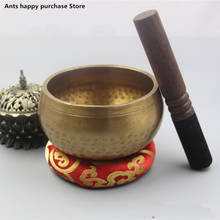 Тибетская чаша для будды ручной работы из Непала, ритуальная музыкальная терапия, медный колокольчик, тибетская Поющая чаша 2024 - купить недорого