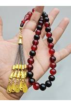 Rosário muçulmano tasbih, pulseira masculina de 33 contas de oração, acessório âmbar oltu pedra âmbar artesanal de turquia 2024 - compre barato