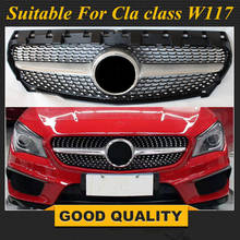 Rejilla de diamante sin emblema para coche, accesorio deportivo compatible con Mercedes Benz Clase CLA W117, CLA180, CLA200, CLA250, CLA45, años 2013 A 2016, 2018 2024 - compra barato
