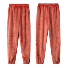 Новые зимние фланелевые женские штаны для сна, плотные теплые спортивные брюки, мужские Пижамные штаны, удобные слаксы, пижама, повседневные брюки для пар 2024 - купить недорого
