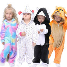 Kigurumi Kids Unicorn Pajamas for Baby Girls Licorne Sleepwear Cartoon Panda Flannel Pyjamas Children's Stitch Pijamas Onesies 2024 - buy cheap