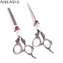 Hair Cutting Scissors 6" AIQABI Japanese 440C Thinning Shears Barber Scissors Hair Scissors Set Salon Shears High Quality A9007 2024 - buy cheap