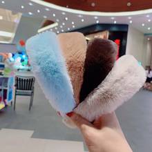 Diadema de felpa de estilo coreano para el cabello, accesorios para el cabello, de imitación de piel de conejo, estilo Retro, para invierno, 1 unidad 2024 - compra barato