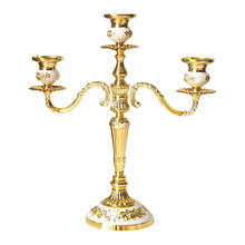 Silver/Gold/Bronze/Black 3-Arms Metal Pillar Candle Holders Candlestick Wedding Decoration Stand Home Decor Candelabra 2024 - buy cheap