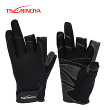 TSURINOYA Fishing Gloves 3 Half-Finger Outdoor Fishing Equipment Men Non-slip Winter River Fishing Protective Gloves 2024 - buy cheap