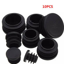 Hot sale 10Pcs Black Round Plastic Cover Furniture Leg Plug Blanking End Caps Insert Plugs Round Pipe Tube Bung 8 Sizes 2024 - buy cheap