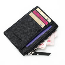 Men/Women Mini ID Card Holders Business Credit Card Holder PU Leather Slim Bank Card Case Organizer Wallet Zipper Unisex 2024 - buy cheap